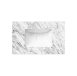 Marble-patterned rectangular sink on a white background