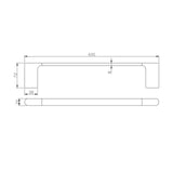 VOG - 600mm Brushed Nickel Single Towel Rail drawing