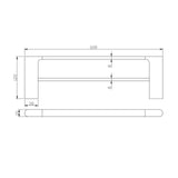VOG - 600mm Gunmetal Double Towel Rail drawing