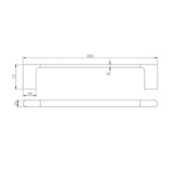 VOG - 800mm Brushed Nickel Single Towel Rail drawing