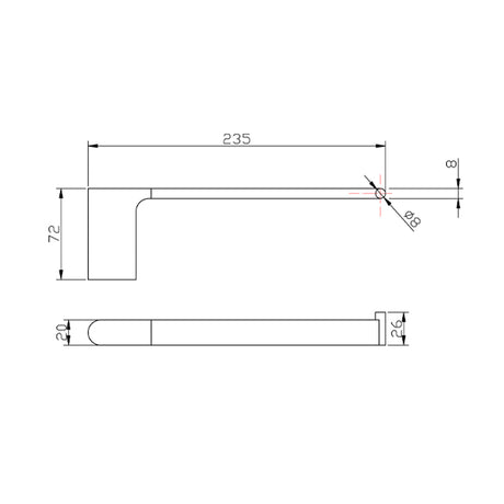 VOG - Brushed Nickel Hand Towel drawing