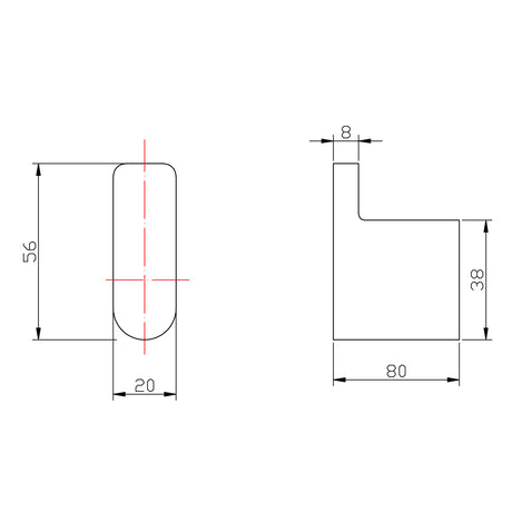 VOG - Brushed Nickel Robe Hook drawing