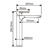 VOG - Brushed Nickel Tall Basin Mixer drawing