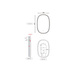 Valmont 580mm Vertical LED Mirror - Framed Drawing