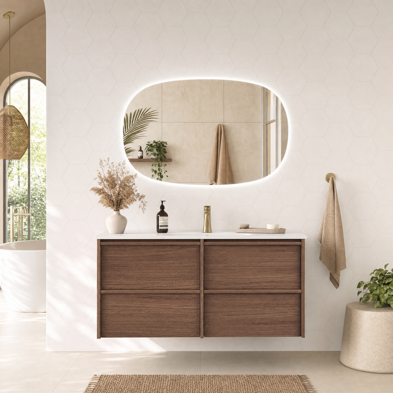 Venetta 1200mm Harvest Oak Wall Hung Vanity - Framed
