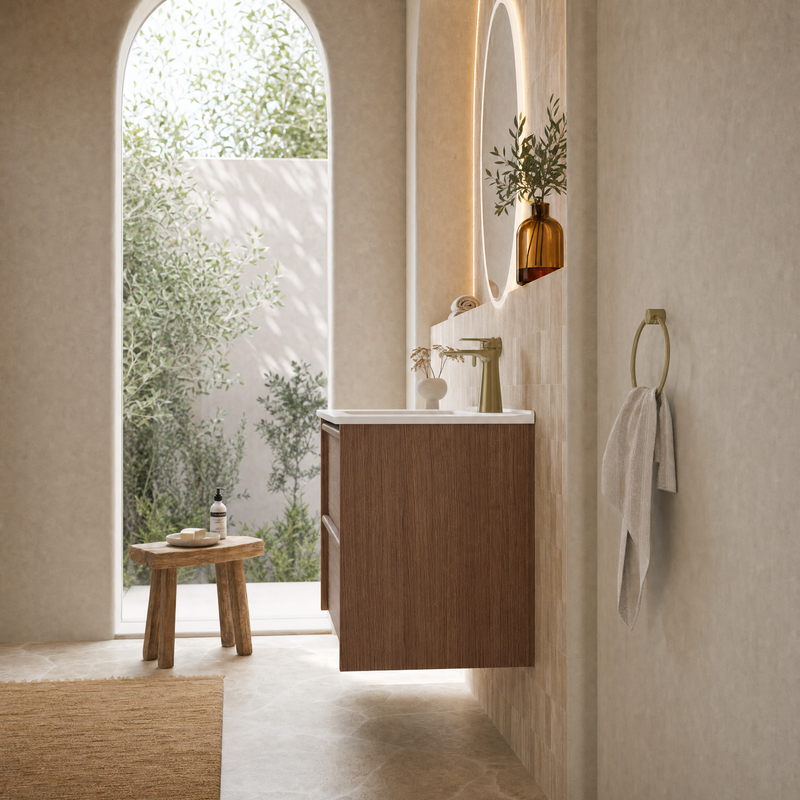 Venetta 750mm Harvest Oak Wall Hung Vanity - Framed