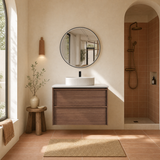 Venetta 900mm Harvest Oak Wall Hung Vanity - Framed