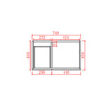 acacia left hand drawer free standing vanity bottom or top view