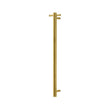 Round Vertical Brushed Brass Electric Heated Towel Rack – Single Bar