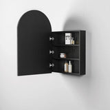 open Archie Shaving Cabinet 900mm - Black Oak side view