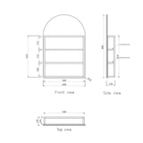 Archie Shaving Cabinet 900mm - Black Oak drawing details