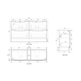 Lovina 1500mm Harvest Oak Floor Standing Vanity drawing