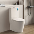 Modern toilet in a bathroom setting with a neutral color scheme.