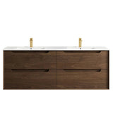 byron 1500mm sable walnut wall hung vanity with slimline ceramic top