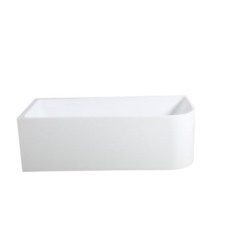 Rectangular white ceramic sink on a white background