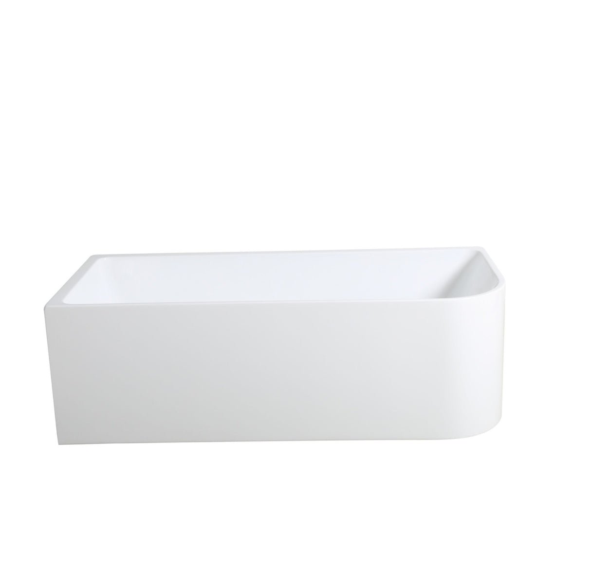 Rectangular white ceramic sink on a white background