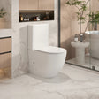 Modern bathroom with a white toilet and marble floor
