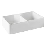 White rectangular ceramic sink on a white background