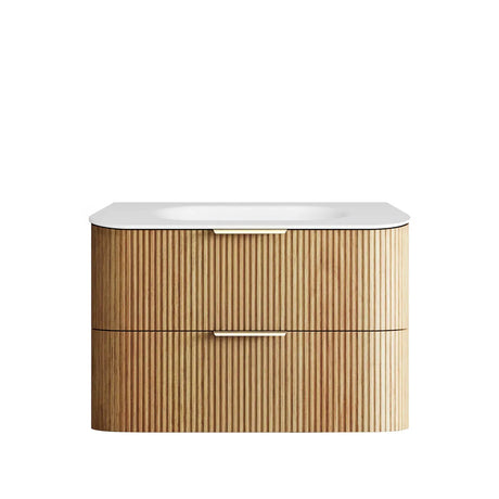 Wooden cabinet with white countertop on a white background