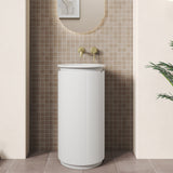 Civaro Matte White Floor Standing Vanity – Pillar Fluted