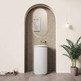 Civaro Matte White Floor Standing Vanity – Pillar Fluted front view
