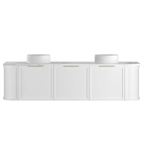 Hampshire 1800mm White Wall Hung Vanity - Curve
