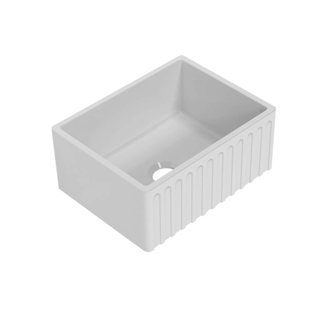 White rectangular sink on a white background