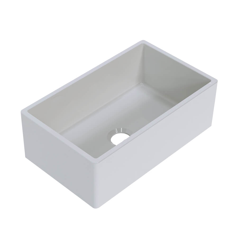 White rectangular sink on a white background