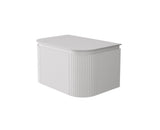 White storage box with ribbed design on a white background