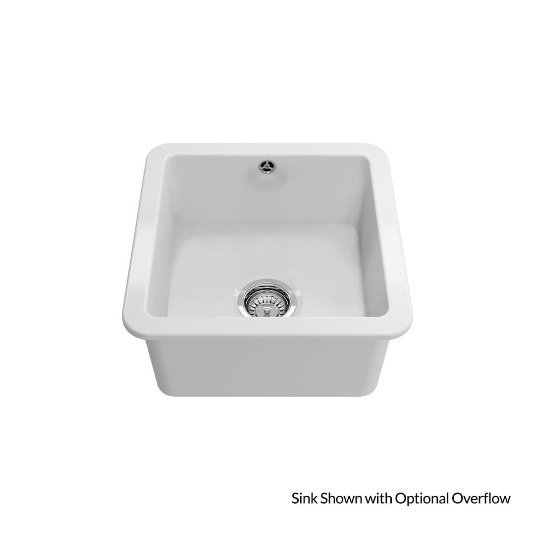 Cuisine 46 x 46 Matte White Inset / Undermount Fine Fireclay Sink