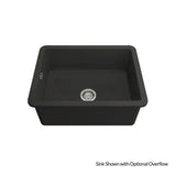 Black kitchen sink on a white background