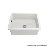 White kitchen sink on a white background