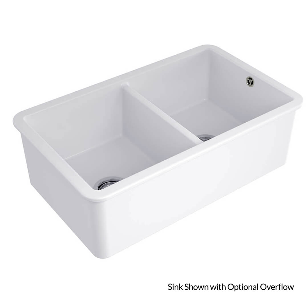 White kitchen sink on a white background