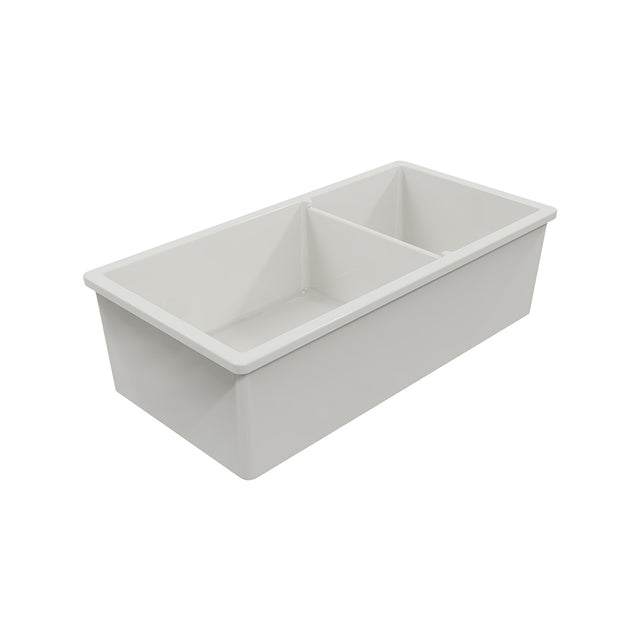 White plastic compartmentalized tray on a white background