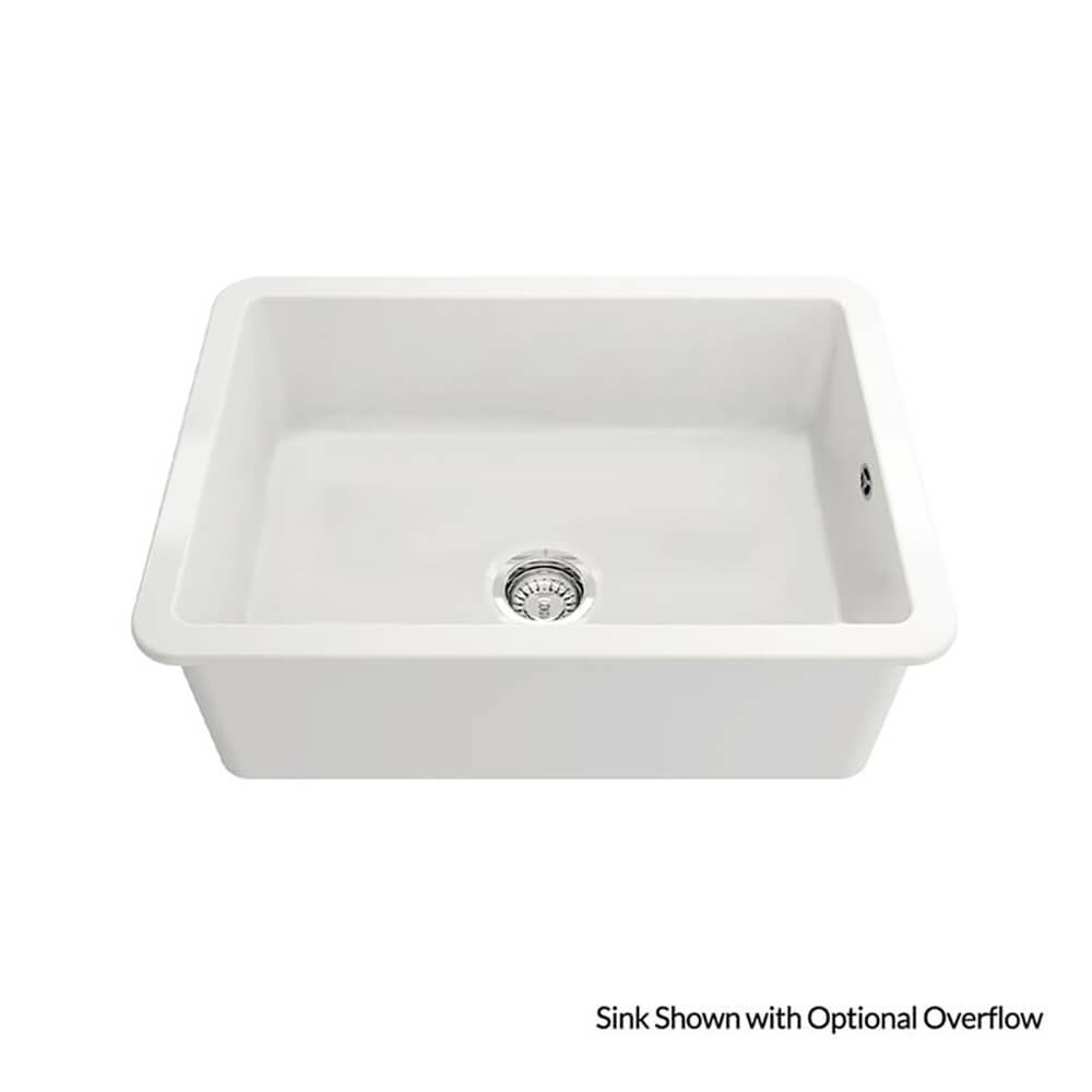 White kitchen sink on a white background