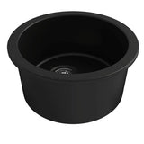 Black sink basin on a white background