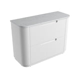White storage box with a lid on a white background