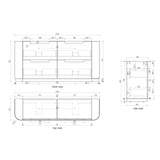 Technical drawing with dimensions of a product layout