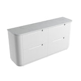 White storage box with a lid on a white background
