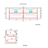 Technical drawing of a product with dimensions labeled