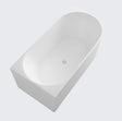 White freestanding bathtub on a light gray background