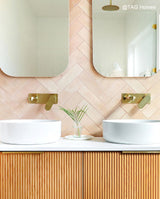 Bondi 1500mm Woodland Oak Fluted Curve Vanity