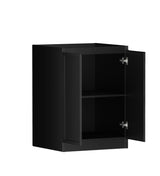 Hampshire Black Base Laundry Cabinet with Stone Top and Sink 1060x600x900