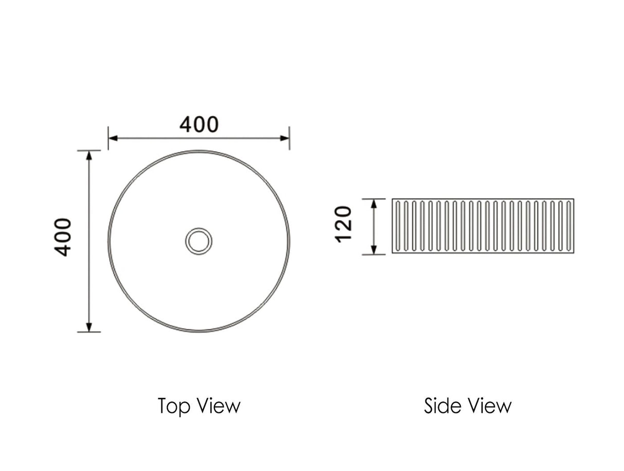 Marlo Round 400x400x125 Fluted Basin