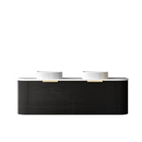 Bondi 1500mm Black Oak Wall Hung Curve Vanity