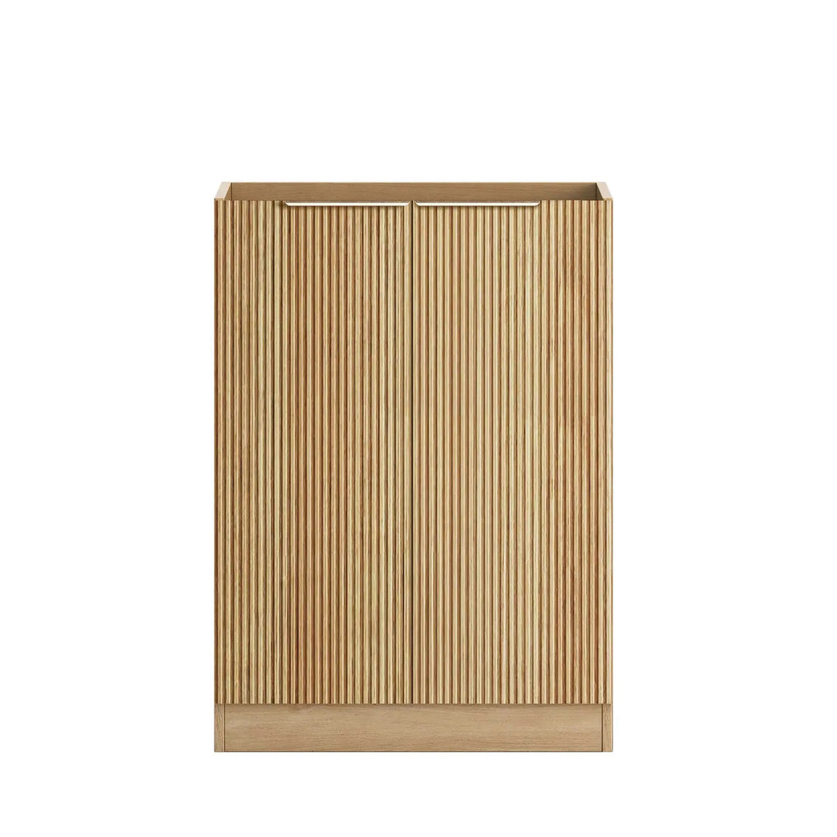 Rectangular fluted cabinet surface on a white background