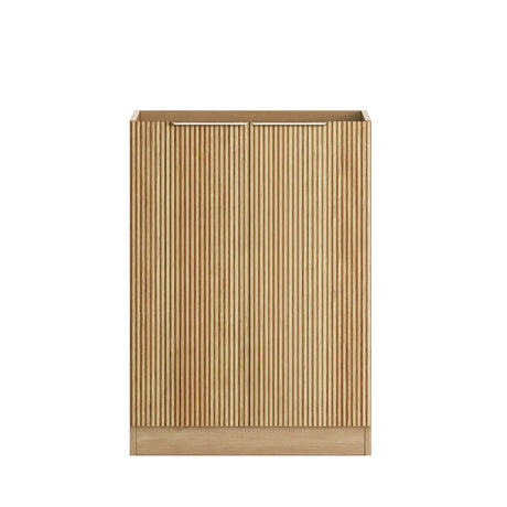 Rectangular fluted cabinet surface on a white background
