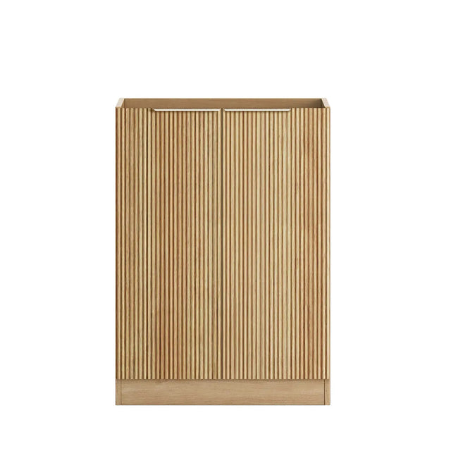 Rectangular fluted cabinet surface on a white background