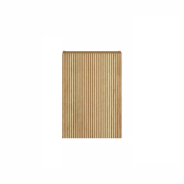 Rectangular wooden fluted cabinet on a white background