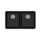 Viva 810×480× 230mm Matte Black Double Bowl Granite Sink